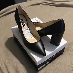 NWT Nine West Cara Block Heel Pump Black